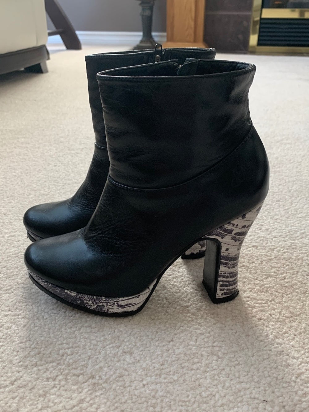 John Fluevog black/white boot